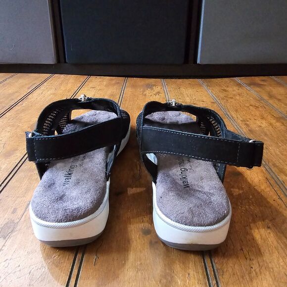 WALKING CRADLES Spencer Leather Slingback Sandals Size 5.5 M Black - Picture 5 of 7